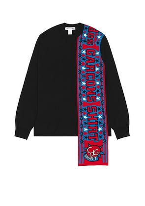 COMME des GARCONS SHIRT Intarsia Pullover Sweater in Black - Black. Size L (also in M).