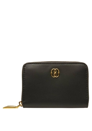 Bally Emblem Leather Coin Purse In Black