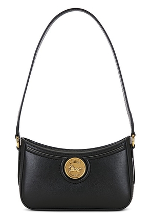 Chloe Horse Medal Shoulder Bag in Black - Black. Size all.