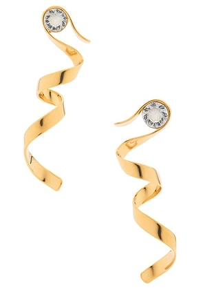 Dries Van Noten Ribbon Earrings in Gold - Metallic Gold. Size all.