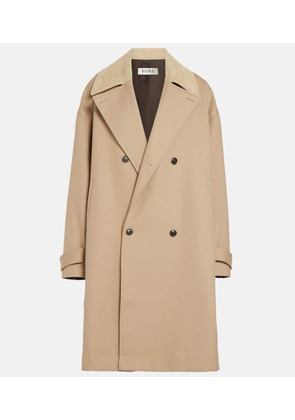 Rohe Garden suede-trimmed cotton twill coat