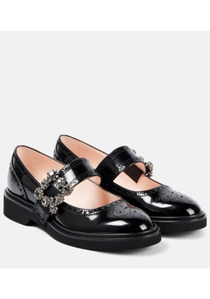 Roger Vivier Viv' Rangers patent leather Mary Jane flats