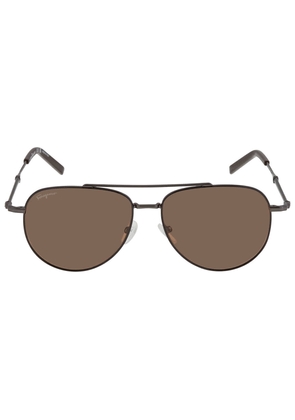 Salvatore Ferragamo Brown Pilot Unisex Sunglasses SF226S 021 58