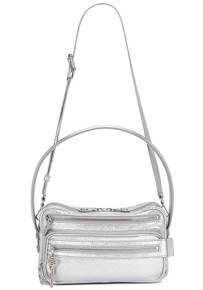 Acne Studios Camero Party Grainy Metallic Bag in Silver - Metallic Silver. Size all.