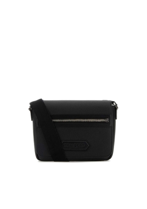 Tom Ford Black Leather Small Traveller Crossbody Bag
