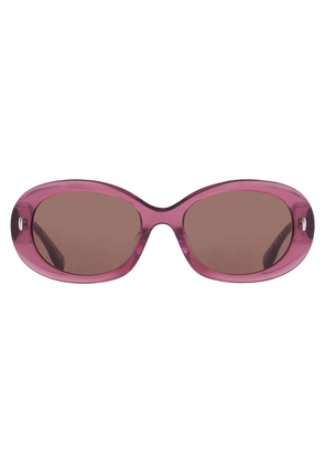 Tory Burch Dark Brown Oval Ladies Sunglasses TY7214U 317973 53