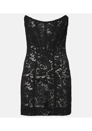 Dolce&Gabbana Floral cotton-blend lace minidress