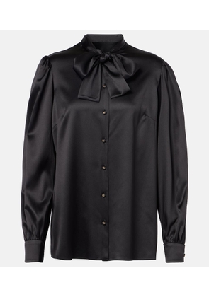 Dolce&Gabbana Tie-neck silk-blend satin blouse