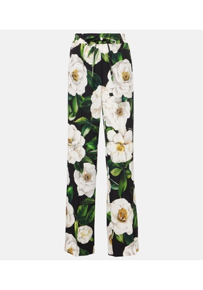 Dolce&Gabbana Floral silk-blend pajama pants