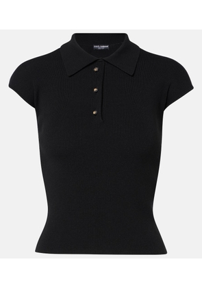 Dolce&Gabbana Ribbed-knit polo shirt