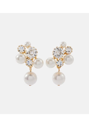 Jennifer Behr Bristol crystal-embellished faux pearls gold-plated stud earrings