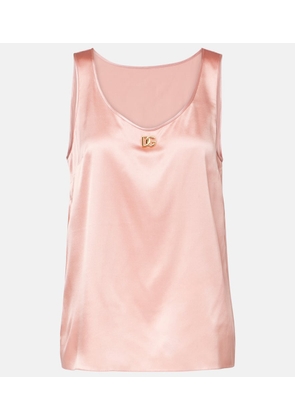 Dolce&Gabbana DG silk-blend satin top