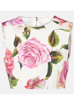 Dolce&Gabbana Floral cotton-blend crop top