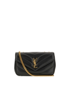 Saint Laurent Black Nappa Leather Small Loulou Shoulder Bag