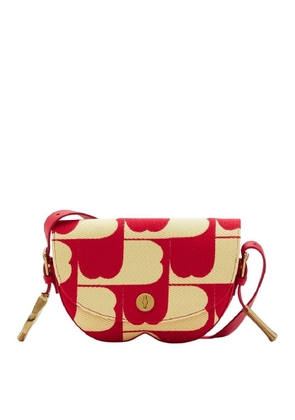 Burberry Embroidered B Design Chess Satchel Crossbody Bag