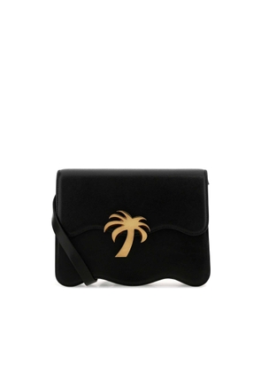 Palm Angels Black Leather Palm Beach Crossbody Bag