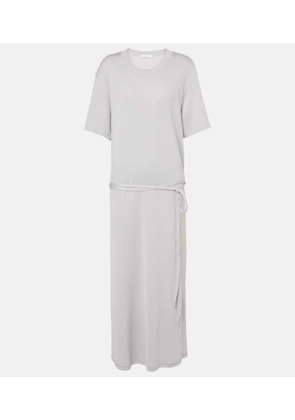 Lemaire Belted cotton jersey midi dress