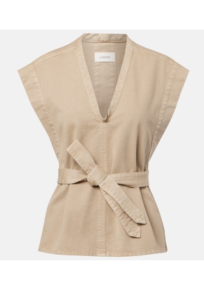 Lemaire Belted cotton twill denim vest