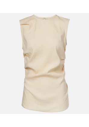 Proenza Schouler White Label Anoushka ruched linen-blend top