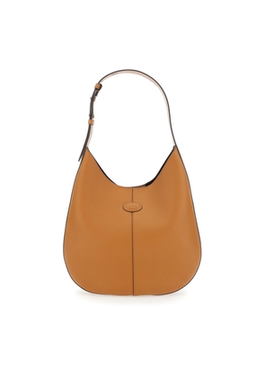 Tods Brown Hobo Bag With Contrasting Edges In Leather