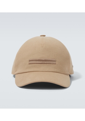 Zegna Embroidered linen baseball cap