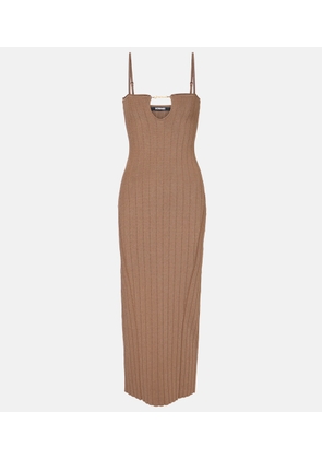 Jacquemus Sierra ribbed-knit midi dress