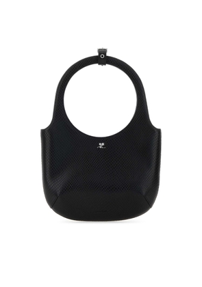 Courrèges Black Leather Holy Handbag