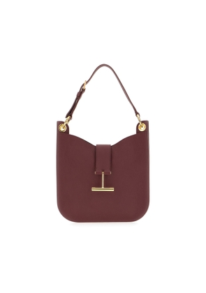 Tom Ford Plum Leather Small Tara Shoulder Bag