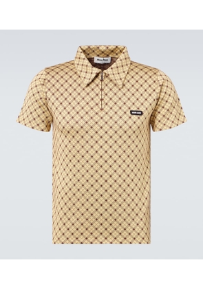 Miu Miu Checked silk pique polo shirt