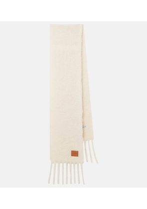 Loewe Fringed mohair and wool-blend scarf