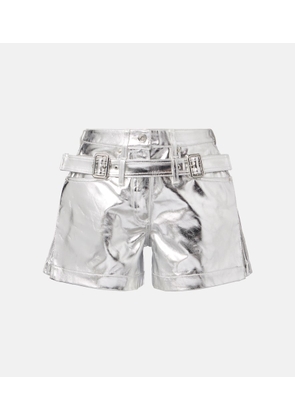 Rabanne Metallic cotton high-rise shorts
