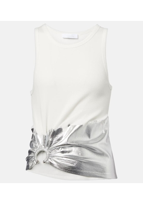 Rabanne Gathered cotton-blend tank top