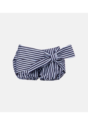 Rabanne Bow-detail striped cotton shorts