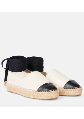 Tory Burch Colorblocked leather espadrilles