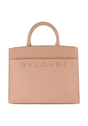 Bvlgari Leather Logo Tote Bag