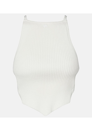 Courreges Ribbed-knit cutout tank top