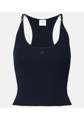 Courreges Logo ribbed-knit tank top