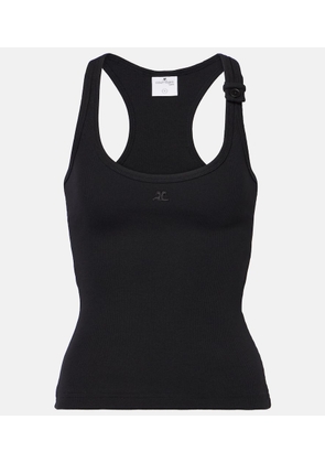 Courreges Ribbed-knit cotton tank top
