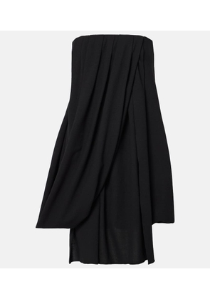 JW Anderson Draped off-shoulder wool-blend bustier dress
