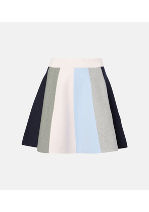 JW Anderson Colorblocked cotton and cashmere miniskirt