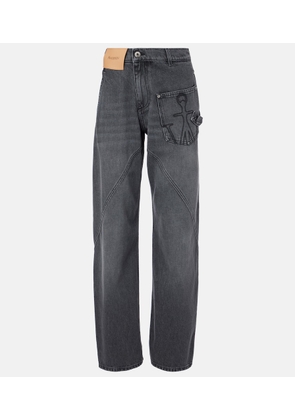 JW Anderson Twisted faded wide-leg jeans