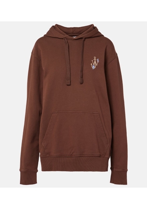 JW Anderson Printed embroidered cotton jersey hoodie