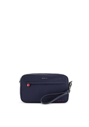 Kiton Nylon Clutch Bag With Iconic Logo Embroidery