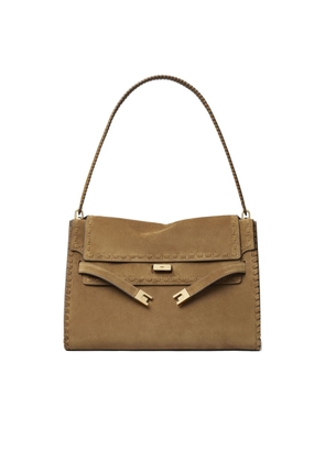 Tory Burch Lee Radziwill Suede Leather Shoulder Bag