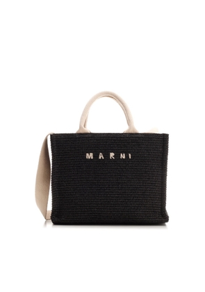 Marni Black Raffia Tote Bag