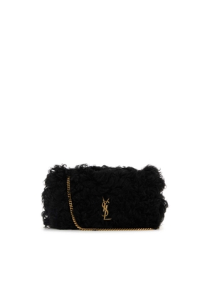 Saint Laurent Black Shearling Medium Jamie Shoulder Bag
