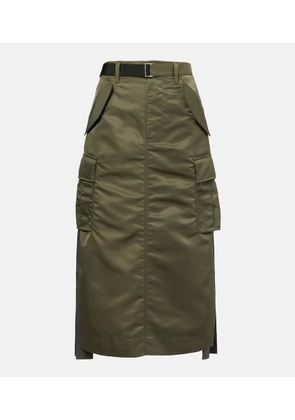 Sacai Nylon twill midi skirt