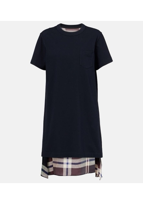 Sacai Paneled cotton jersey T-shirt dress