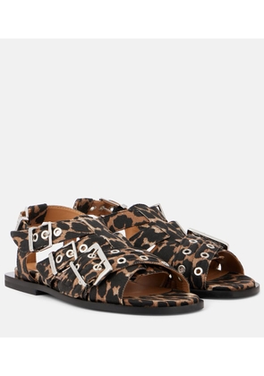 Ganni Leopard-print sandals