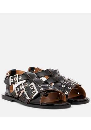 Ganni Buckle-detail sandals